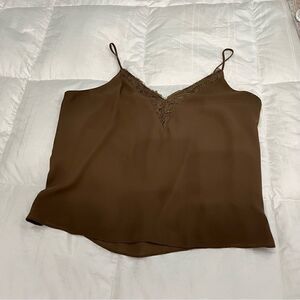 Melrose Market fully lined Chocolate colored camisole with lace trim- NWOT XL